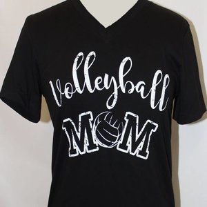 V-Neck Volleyball Mom Tee Black